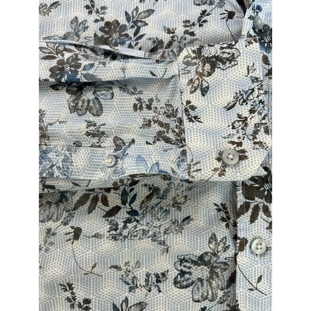 Eight X Premium Buckle Men's LS Shirt Classic Fit XXL Blue Black Floral‎ Casual - Picture 6 of 16